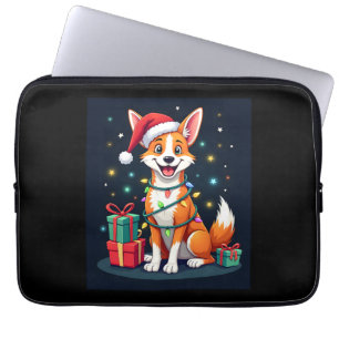 Fox Terrier Xmas Lighting Santa Fox Terrier Dog Ch Laptop Sleeve