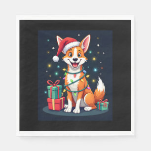 Fox Terrier Xmas Lighting Santa Fox Terrier Dog Ch Napkin