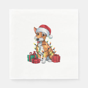 Fox Terrier Xmas Lighting Santa Fox Terrier Dog Ch Napkin