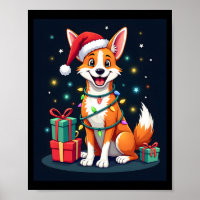 Fox Terrier Xmas Lighting Santa Fox Terrier Dog Ch