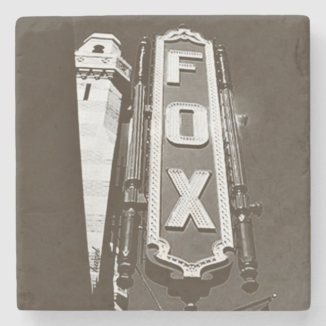 Fox Theatre, Atlanta Coasters, B/W Stone Coaster (Front)