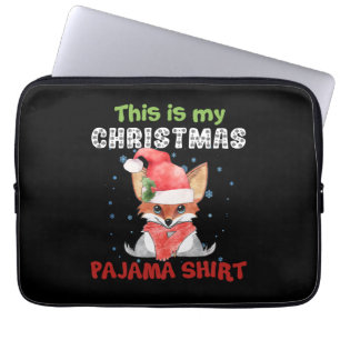 Fox This Is My Christmas Pajama Shirt T-Shirt Fox Laptop Sleeve