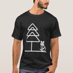 Fox Under The Tree Winter Illustration T-Shirt