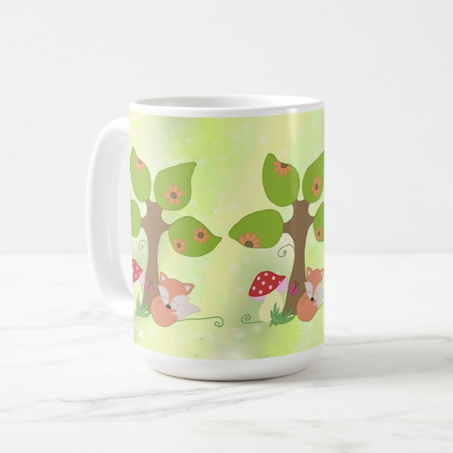 fox under tree coffee mug (Front Left)