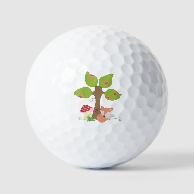 Fox under tree  golf balls (Front)