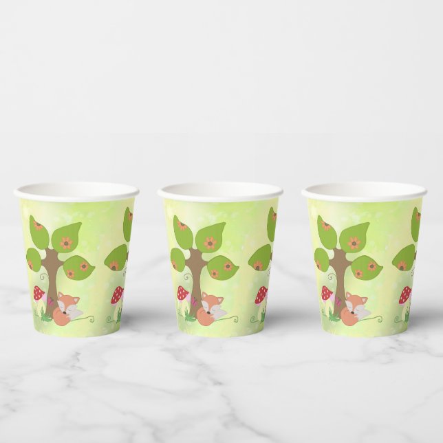 fox under tree paper cups (Multi)