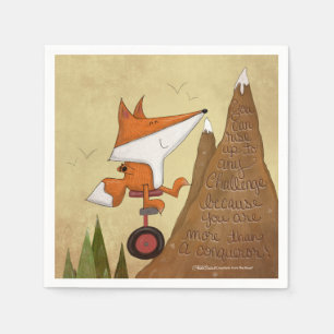 Fox Unicyclist-More Than a Conqueror Napkin