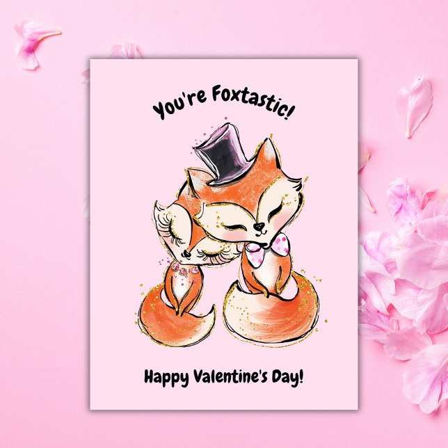 Fox Valentine's Day Photo Holiday Card (Creator Uploaded)