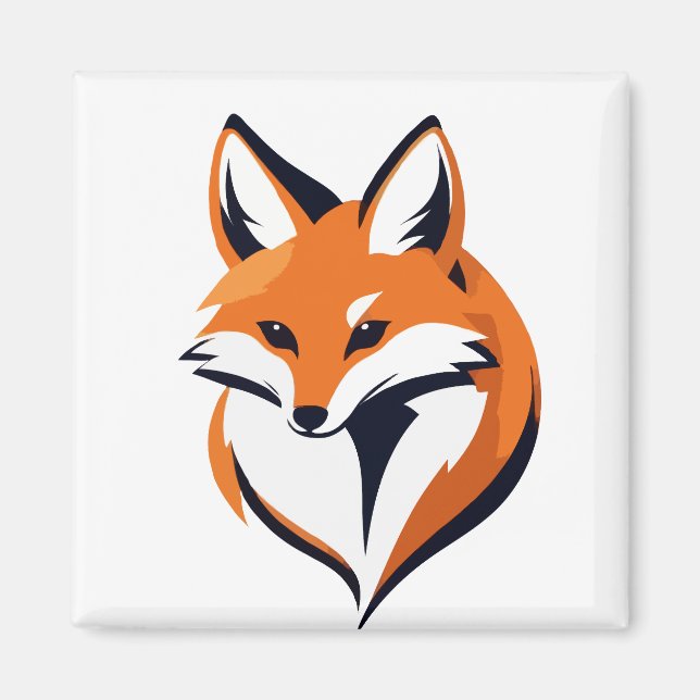 Fox Vector Art Animal Modern Urban City Graphic Magnet (Front)