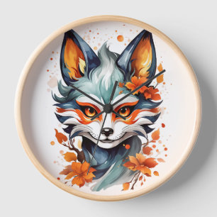 Fox Vibes: Timeless Autumn Art  Clock