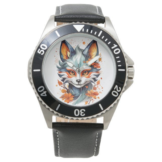 Fox Vibes: Timeless Autumn Art  Watch (Front)