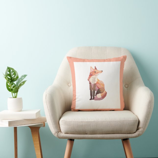 Fox, vos. Pixel Art, pixelart Cushion (Chair)