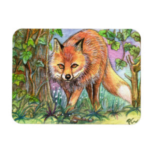Fox Walking In The Woods Magnet