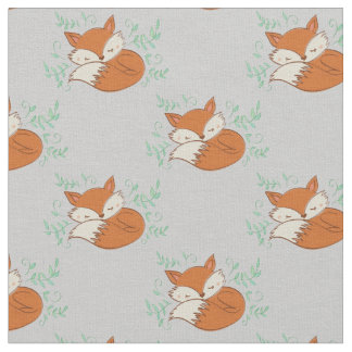 Fox Watercolor Baby Room Decor Woodland Animal Fabric