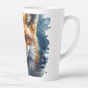 Fox Watercolor Moon Forest Animal Aesthetic Latte Mug