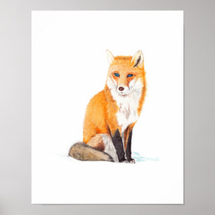 Fox Watercolor Poster