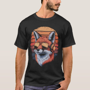 Fox wearing sunglasses and headphones vintage T-Shirt