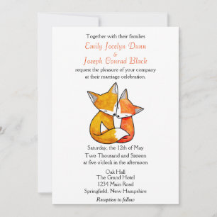 Fox Wedding Invitation Custom Wedding Invitation