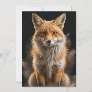 Fox Wild Animal Elegant Dramatic Portrait On Mist Announcement