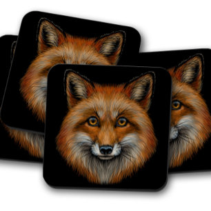 Fox Wildlife Animal Portrait Fox Coaster Set