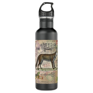 Fox Wildlife Vintage Animal Illustration 710 Ml Water Bottle