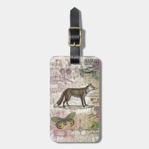Fox Wildlife Vintage Animal Illustration Luggage Tag