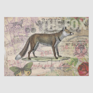 Fox Wildlife Vintage Animal Illustration Tissue Paper