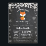 Fox Winter Baby Shower Chalkboard Invitation<br><div class="desc">Fox Winter Baby Shower Invitation. White Snowflake. Boy or Girl Baby Shower Invitation. Winter Holiday Baby Shower Invite. Chalkboard Background. Black and White. For further customisation,  please click the "Customise it" button and use our design tool to modify this template.</div>
