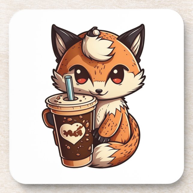 Fox with a cup coaster (Front)