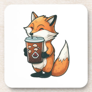 Fox with a cup coaster