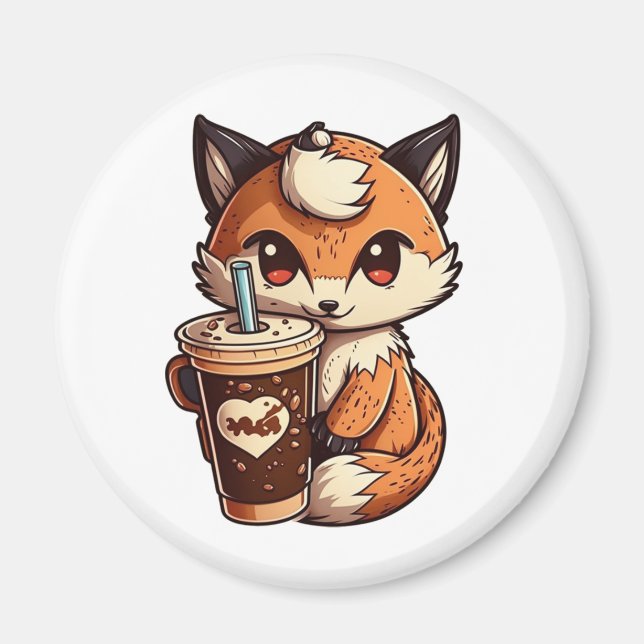 Fox with a cup magnet (Front)