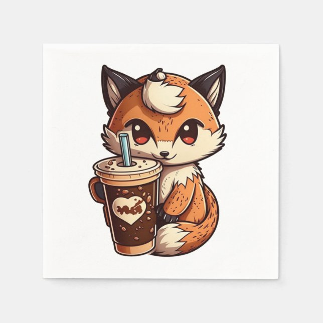 Fox with a cup napkin (Front)