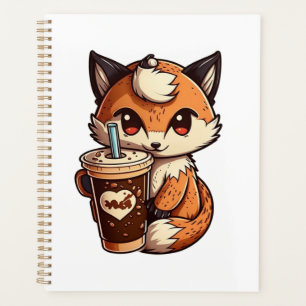 Fox with a cup planner