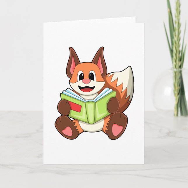 Fox with Book Card (Front)