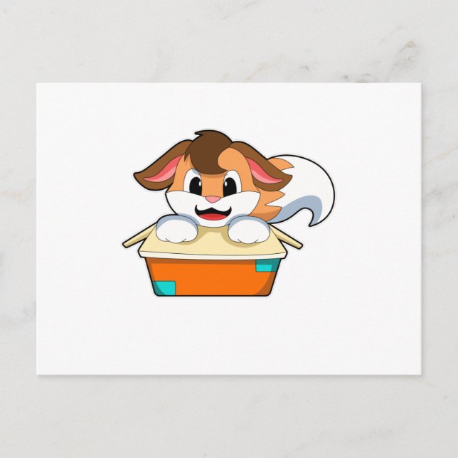 Fox with Box Postcard (Front)