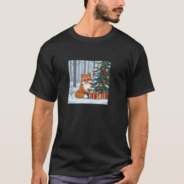 Fox with Christmas Tree and Presents Pullover  (Front)