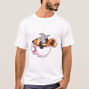 Fox with Coffee Cup T-Shirt