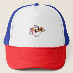 Fox with Coffee Cup Trucker Hat