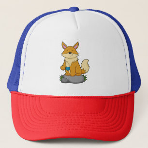 Fox with Coffee cup Trucker Hat