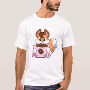 Fox with Cup of Coffee T-Shirt