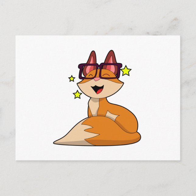 Fox with Glasses Postcard (Front)