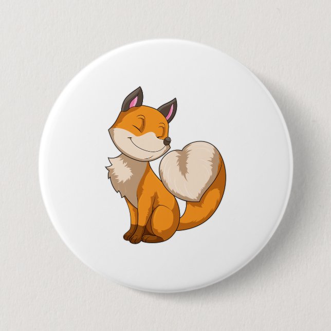 Fox with Heart 7.5 Cm Round Badge (Front)