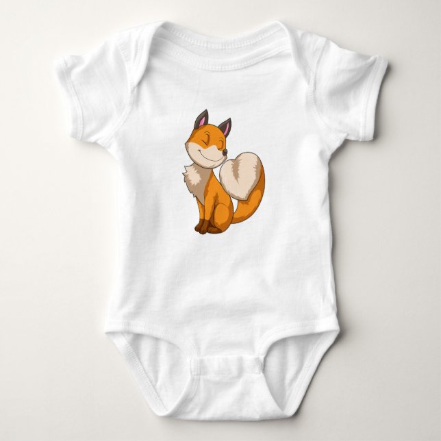 Fox with Heart Baby Bodysuit (Front)