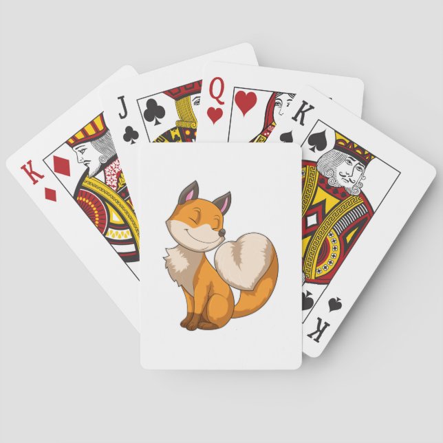 Fox with Heart Playing Cards (Back)