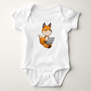 Fox with Laptop Baby Bodysuit