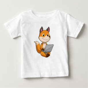 Fox with Laptop Baby T-Shirt