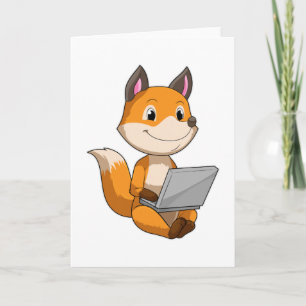 Fox with Laptop Card