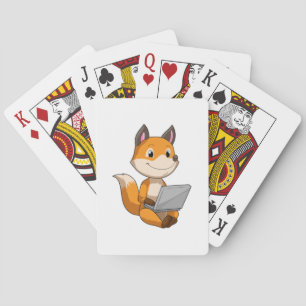 Fox with Laptop Playing Cards