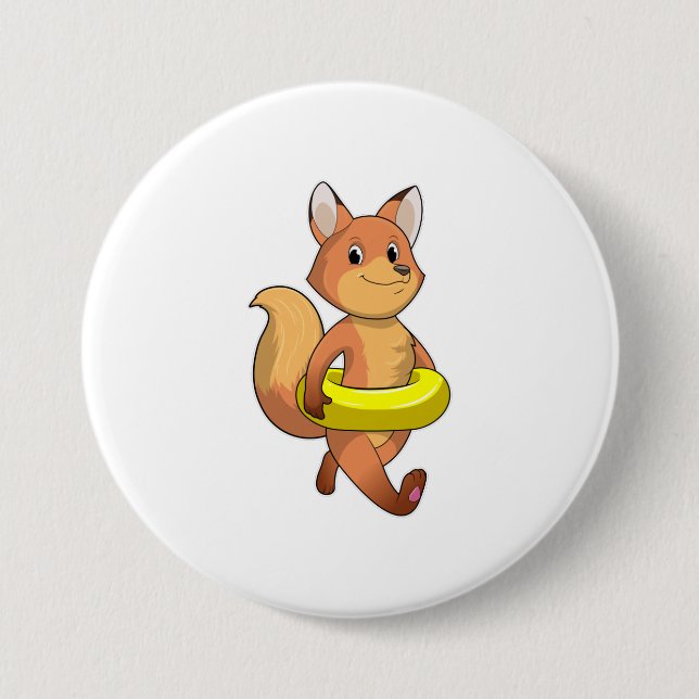 Fox with Lifebuoy 7.5 Cm Round Badge (Front)