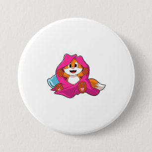 Fox with Pillow and Blanket 7.5 Cm Round Badge